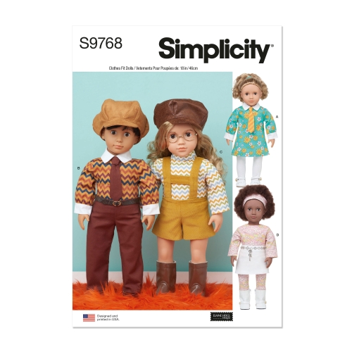 Simplicity lõikekomplekt S9768 18" DOLL CLOTHES BY ELAINE HEIGL DESIGNS, SS9768OS
