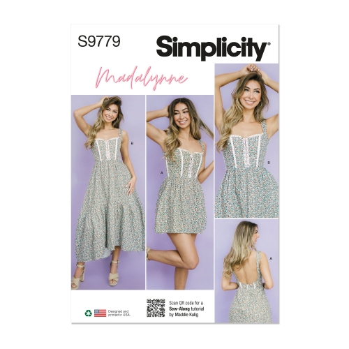 Simplicity lõikekomplekt S9779, Kleit kahes pikkuses, disainerilt MADALYNNE INTIMATES