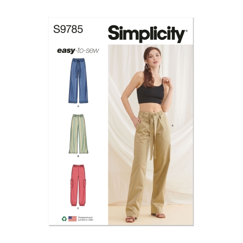 Simplicity lõikekomplekt S9785, Naisten housut