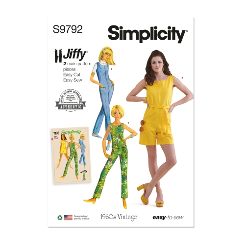 Simplicity ompelukaava S9792, Naisten haalarit kahdessa pituudessa
