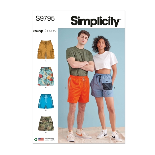 Simplicity ompelukaava S9795, Unisex shortsit