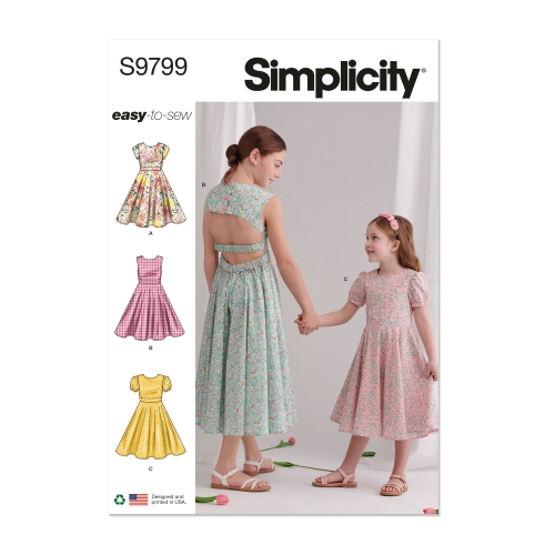 Simplicity lõikekomplekt S9799 CHILDREN'S AND GIRLS' DRESSES, SS9799