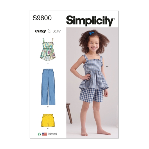 Simplicity lõikekomplekt S9800 CHILDREN'S TOP, PANTS AND SHORTS, SS9800A