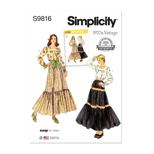 Simplicity lõikekomplekt S9816, Naiste pluusid ja seelikud