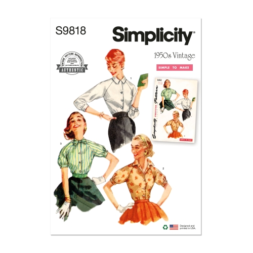 Simplicity lõikekomplekt S9818 MISSES' BLOUSES, SS9818