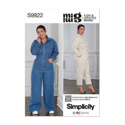 Simplicity lõikekomplekt S9822 MISSES' JUMPSUITS, Naiste kombinesoon