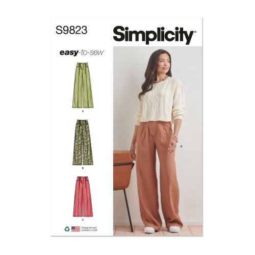 Simplicity ompelukaava S9823, Naisten housut