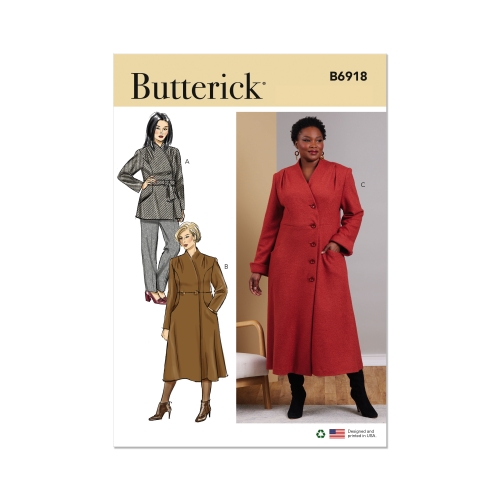Lõikekomplekt BUTTERICK B6918 WOMEN'S COAT