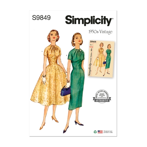 Simplicity lõikekomplekt S9849, Kleit seelikuosa variatsioonidega