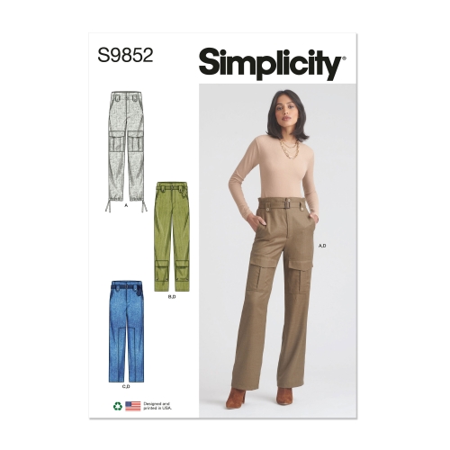 Simplicity lõikekomplekt S9852 MISSES' PANTS AND BELT, SS9852K5