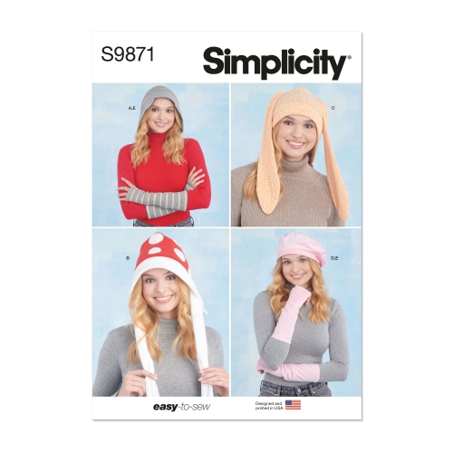 Simplicity ompelukaava S9871, Trikoohatut ja ranteenlämmittimet