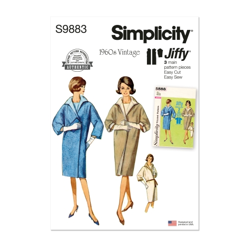 Simplicity lõikekomplekt S9883 MISSES' REVERSIBLE COAT, SS9883