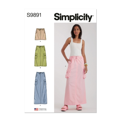 Simplicity lõikekomplekt S9891, Seelik kolmes pikkuses
