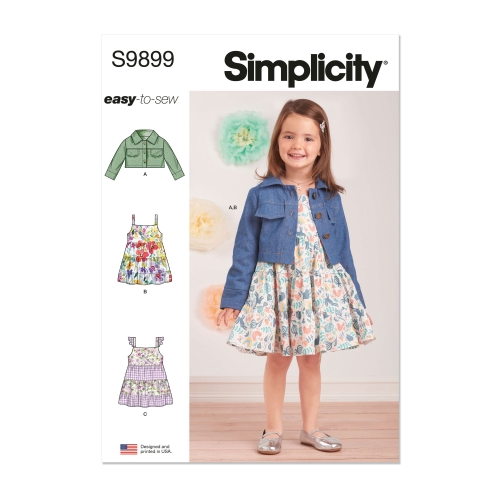 Simplicity lõikekomplekt S9899 TODDLERS' JACKET AND DRESSES, SS9899A