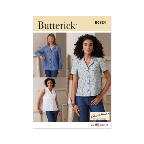 Lõikekomplekt BUTTERICK B6924 MISSES' SHIRTS BY PALMER/PLETSCH