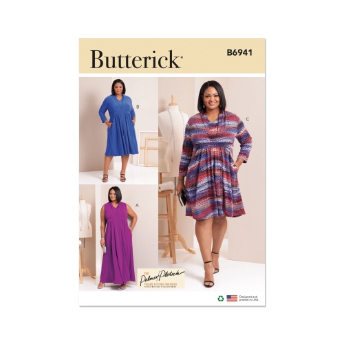 Lõikekomplekt BUTTERICK B6941 WOMEN'S KNIT DRESSES