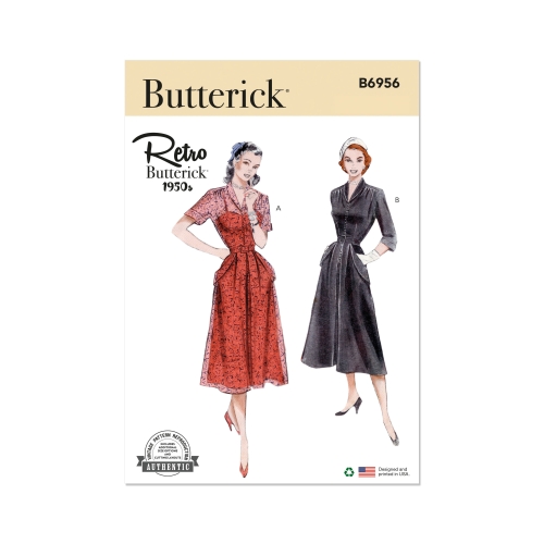 Lõikekomplekt BUTTERICK B6956 MISSES' DRESS WITH SLEEVE VARIATIONS