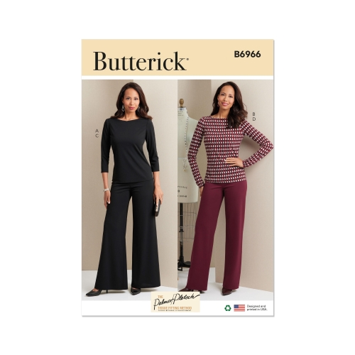 Lõikekomplekt BUTTERICK B6966 MISSES' KNIT TOPS AND PANTS