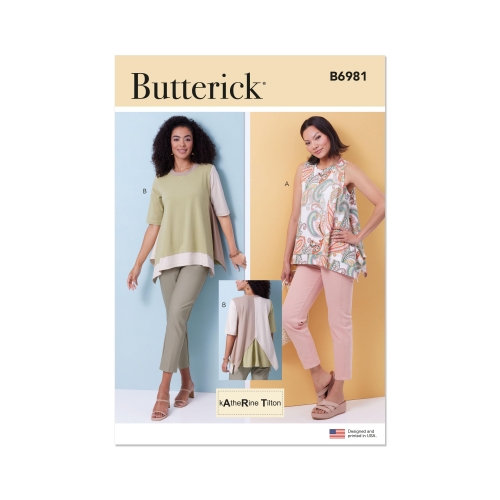 Lõikekomplekt BUTTERICK B6981 MISSES' TOPS, Sizes: A (XS-S-M-L-XL-XXL), B6981A