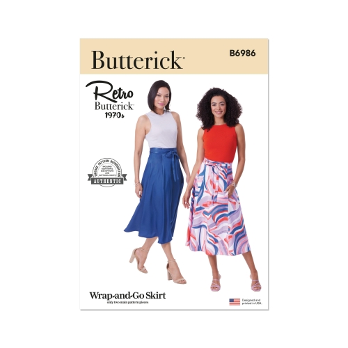 Lõikekomplekt BUTTERICK B6986 MISSES' SKIRT, Sizes: A (XS-S-M-L), B6986A