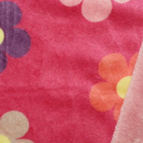 Lilledega ja teiselt poolt ühevärviline, pehme kahepoolse mustriga fliis (Cuddle Fleece, double print fleece), 150cm, KC32022