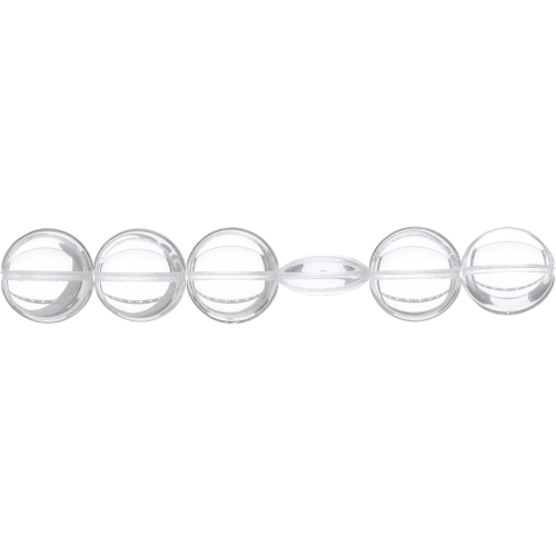 Ümara vormiga lapik pikuti läbistatud auguga 14x6,5mm klaashelmes 