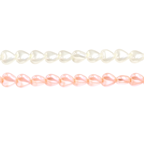 Südamekujuline lapik pärlmutter 6x4mm klaashelmes