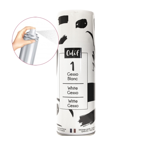 Valge matt alusvärv, kruntvärv, aerosool, Odif Gesso Spray, 400 ml