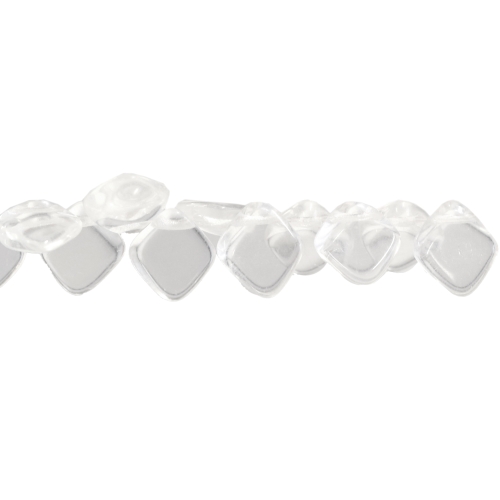 Rombikujuline lapik ülalt pikuti läbistatud auguga 14x12mm klaashelmes 