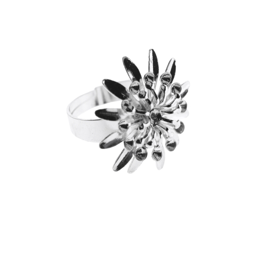 Sõrmusetoorik suure lillega, Flower Finger Ring Base, 23mm
