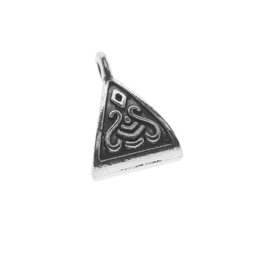 Kolmnurkse vormiga, reljeefse ornamendiga riputis, Ornamental Jewelery Spacer with Dotted Pattern, 15x10x7mm