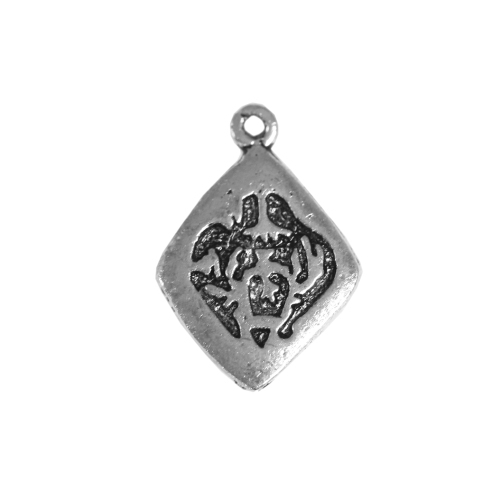 Ripats antiikse mustriga, Metal Ornamental Charm, 21 x 15mm
