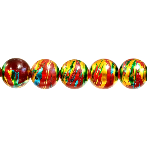 Ümarad värviliste pärlmuttertoonidega pintseldatud klaashelmed 14mm
