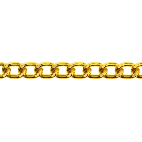 Massiivne alumiiniumkett tahutud servadega, lüli mõõtmed: 18 x 12 x 3,2 mm