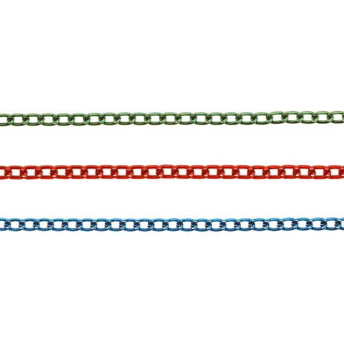Alumiiniumkett sälkudega, lüli mõõtmed: 6 x 3,5 x 1 mm