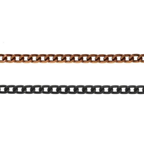 Alumiiniumkett tahtud servadega, lüli mõõtmed: 7 x 4,8 x 1,4 mm