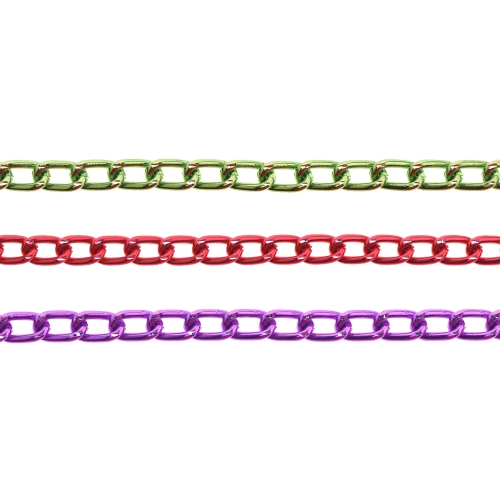 Alumiiniumkett sälkudega, lüli mõõtmed: 8,5 x 5 x 1,3 mm
