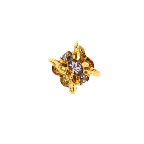 Vahedetail klaaskristallidega, kahepoolne pärlikübar, 8 x 7mm