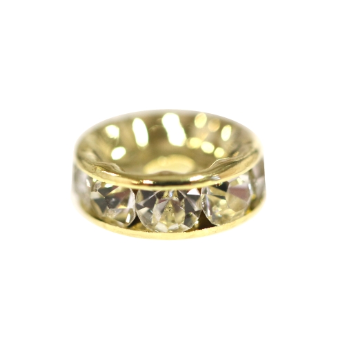 Disk Jewellery Spacer with Rhinestones / 10 x 3,8mm