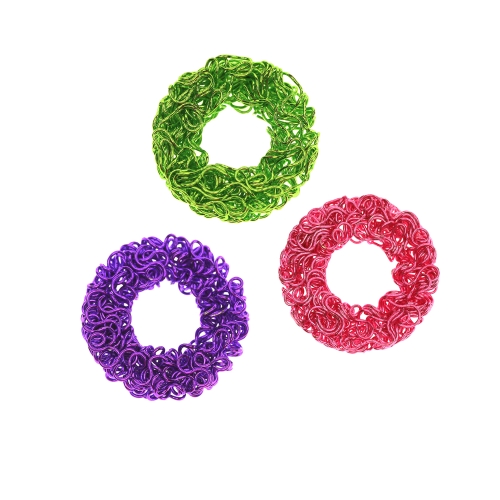 Braided Metal Wire Ring Charm, 26 x 5 mm