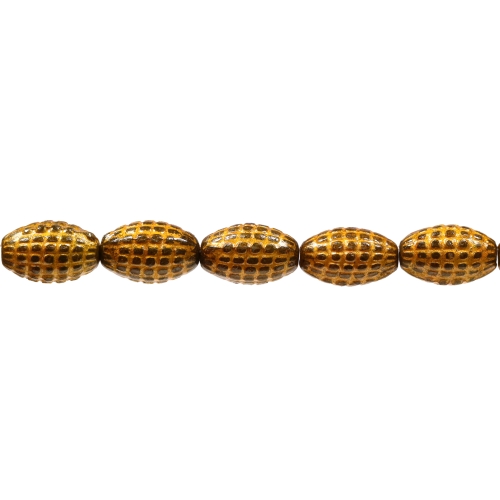 Ovaalsed plasthelmed antiikse reljeefse mustriga metalse tooniga 15 x 9mm