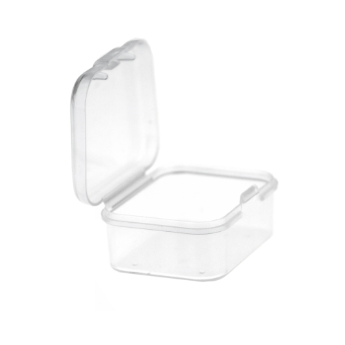 Plastmassist (PP) läbikumav karp, lukustuv, 4,5 x 3,5 x 2 cm, KL4205