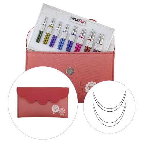 Komplekt 8 paari vahetatavate 5cm pikkuste lühikeste ringvardaotsikutega Zing Mini, KnitPro 47432