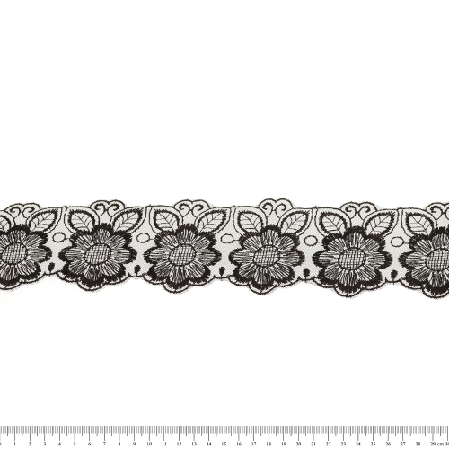 Tüllile tikitud pits, 6,5 cm, D56-4030