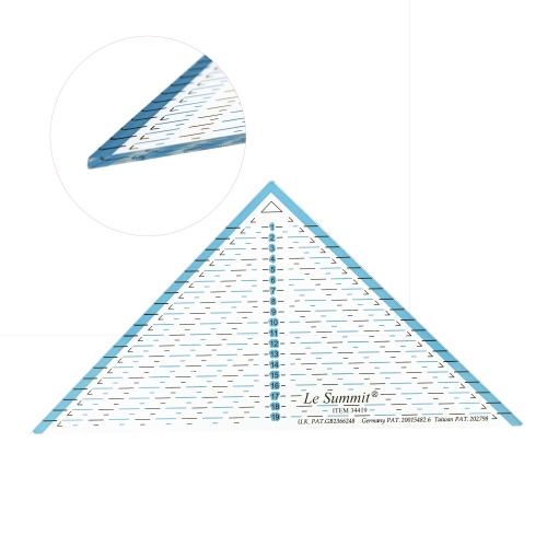 Joonmärgistusega kolmnurk-joonlaud 15cm, Triangle Plastic Transparent Ruler, Le Summit 34419