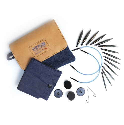 Lühikeste vahetatavate otsikutega puidust ringvarraste komplekt Denim Special Collection, KnitPro 20645