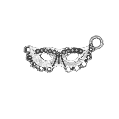 Maskikujuline riputis aasaga, Metal Masquerade Charm, 20 x 8mm