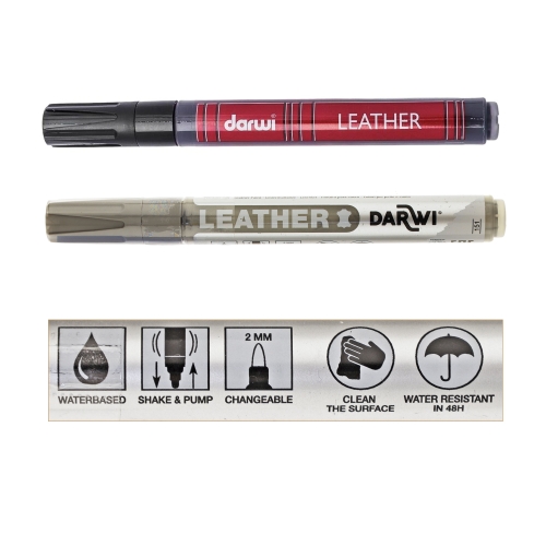 Naha viltpliiatsid Darwi Leather, 2 mm joon, 6 ml maht