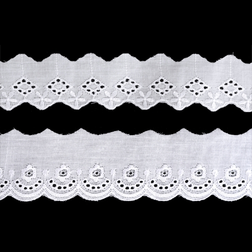 Valged broderiipitsid 3,5 - 5 cm