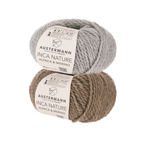 Alpaka- ja meriinovillaga täisvillane lõng Inca Nature, Austerrmann, 50 g = u. 100 m